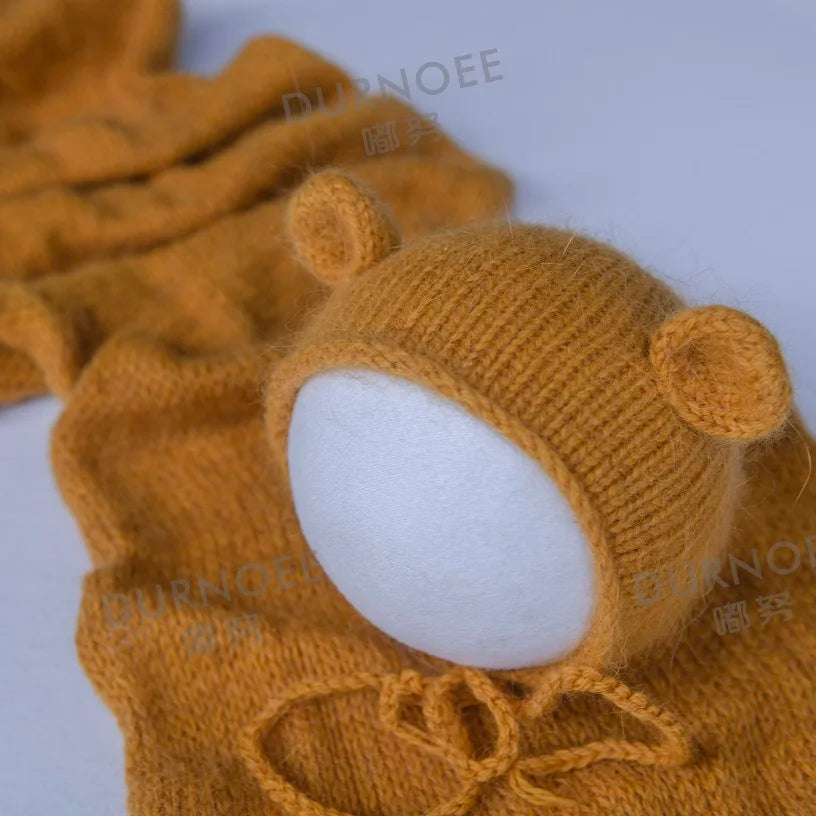 Newborn Photography Props Handmade Dolls Knitted Rabbit Bear Baby Photography Studio Accessoires