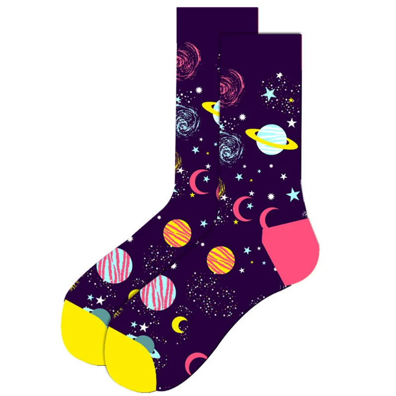 Streetwear Big Sieze Funny Socks Men with Cartoon Animals and Fruits Hip Hop Men's Socks Cotton Gifts for Men 2601