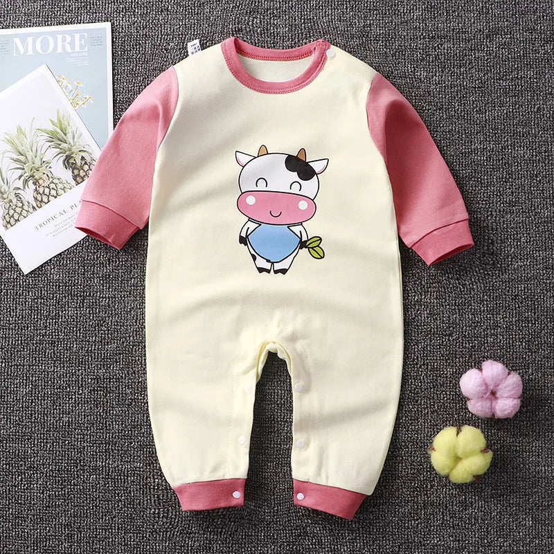 Newborn Baby Spring Autumn Romoers Long Sleeve Ha Clothes Baby Boys Girl New Year Costume For Baby Dinosaur Print Baby Clothes