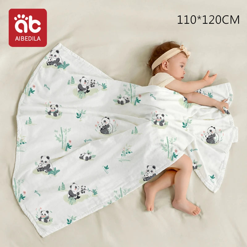 AIBEDILA Knitted Double-layer Banket Muslin Swaddles Wrap Burpy Towel Scarf Bibs Baby Blankets Newborn Diape