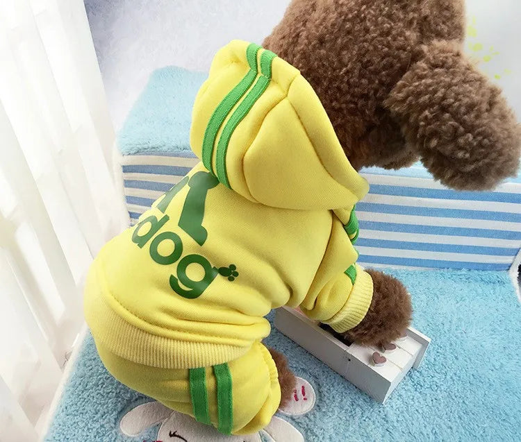 Winter Warm Pet Dog Clothes Soft Cotton Four-legs Hoodies Outfit For Small Dogs Chihuahua Pug Sweater Clothing Puppy Coat Jacket