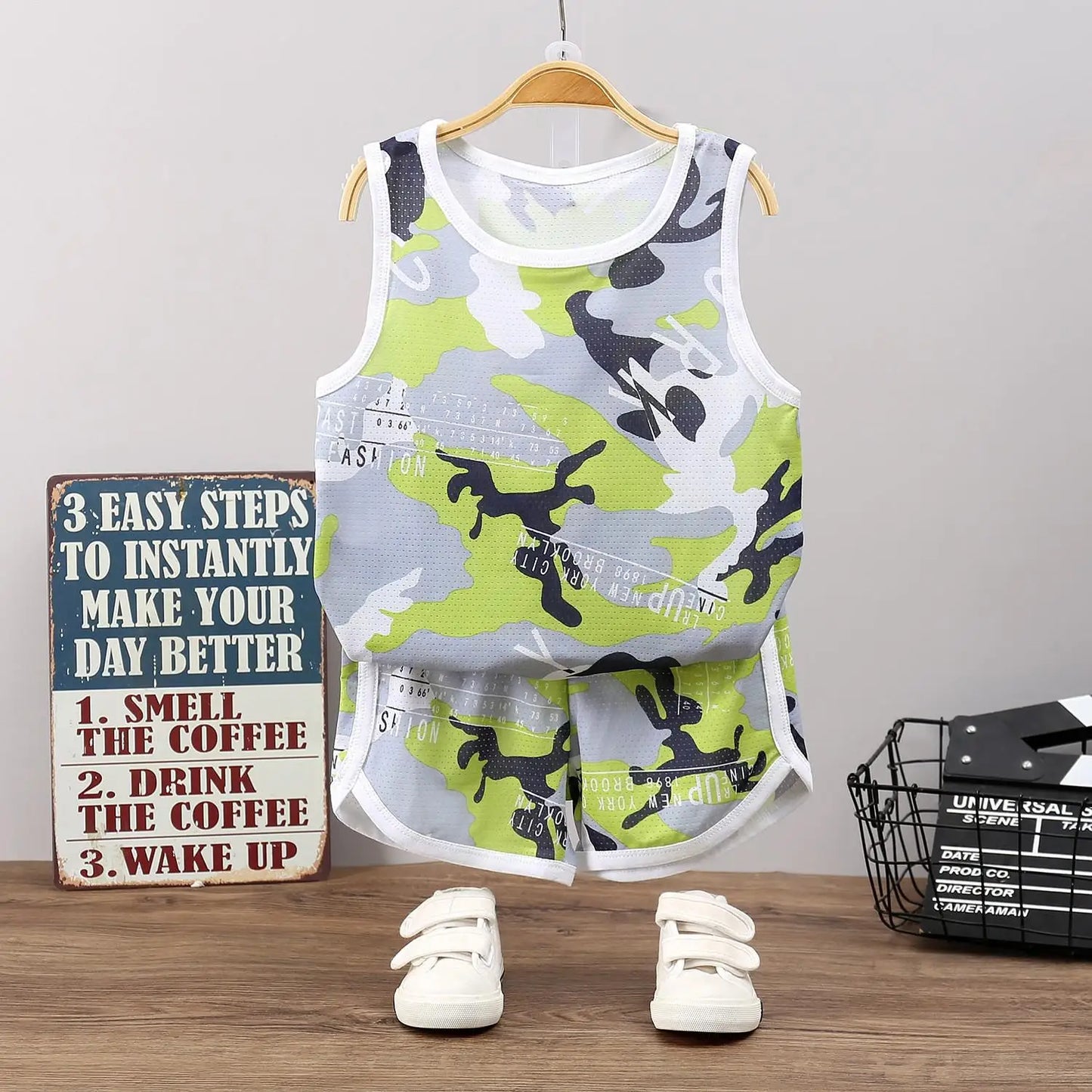 Summer New Boys Baby Sports Infant Clothing Set Kids Cotton Tracksuit Vest Shorts 2pcs Toddler Boy Sleeveless Clothes Suit
