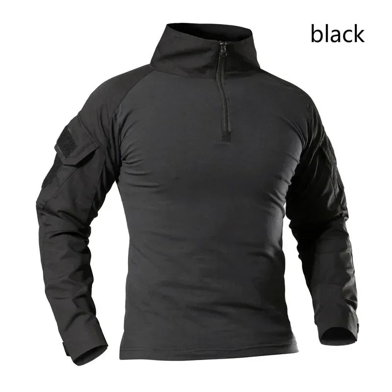 Combat Uniform Shirt Camouflage US Asian Size S-3XL Cargo Sport Tops Airsoft Paintball Tactical T-Shirts Hiking