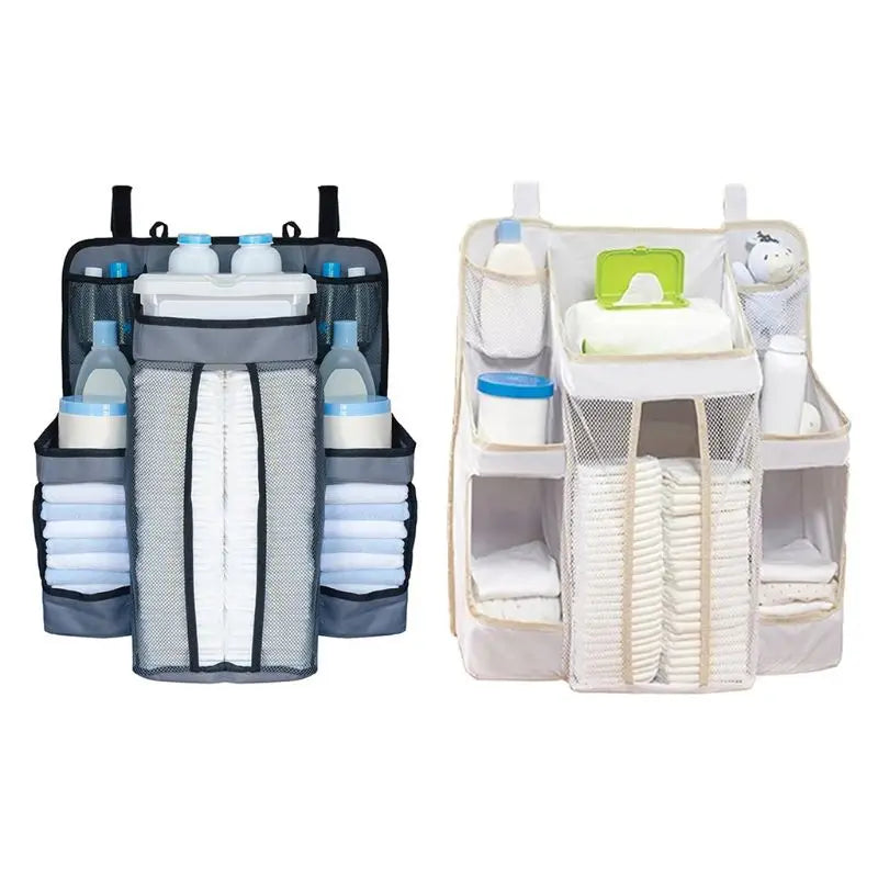 2024 New Baby Bed Diaper Hanging Holder Infant Bedding Nursing Storage Bag Crib Organizer