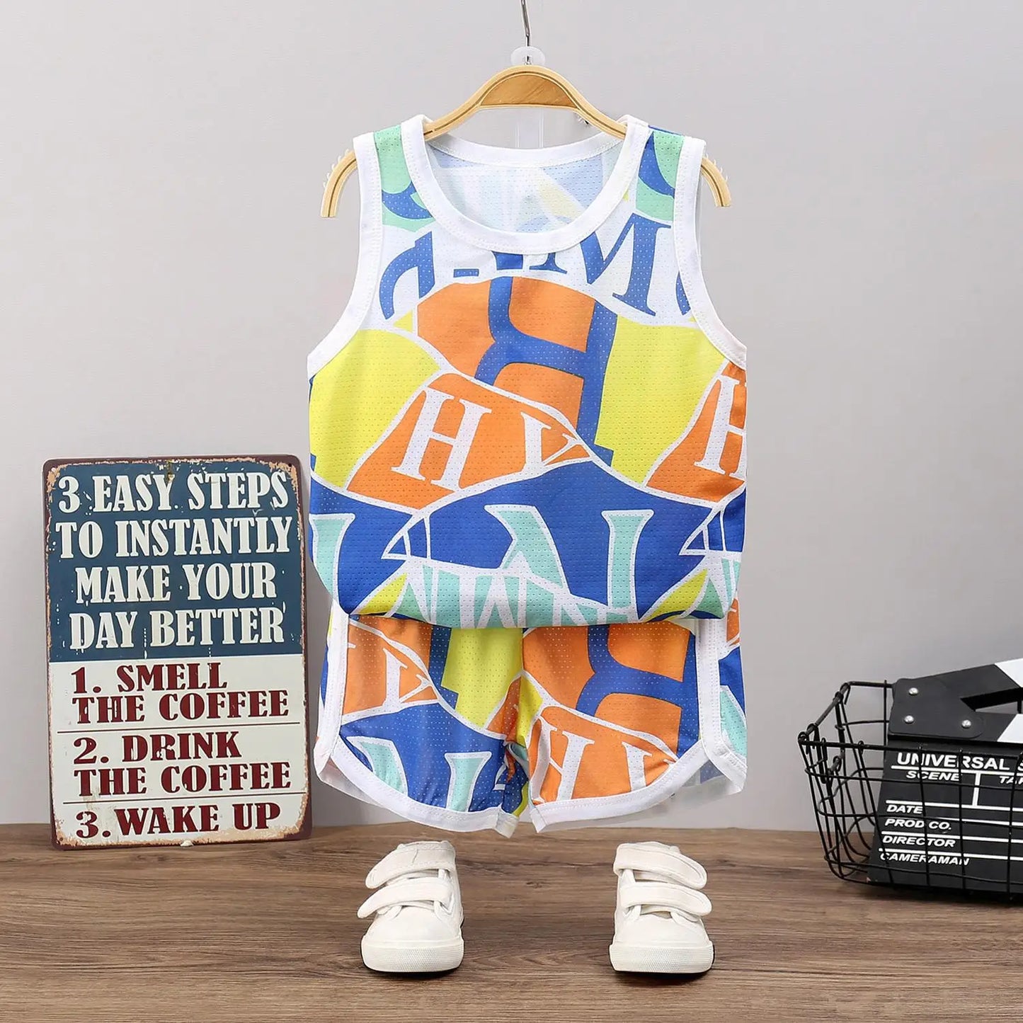 Summer New Boys Baby Sports Infant Clothing Set Kids Cotton Tracksuit Vest Shorts 2pcs Toddler Boy Sleeveless Clothes Suit