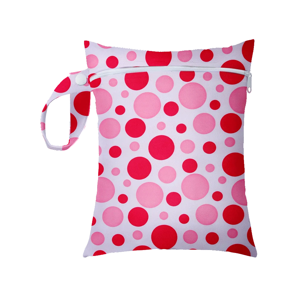 1Pcs 25x20cm Diaper Bag Baby Nappy Bag Wet Bags Waterproof Reusable Wet Bag Printed Pocket Nappy Bags PUL Travel Wet Dry Bags