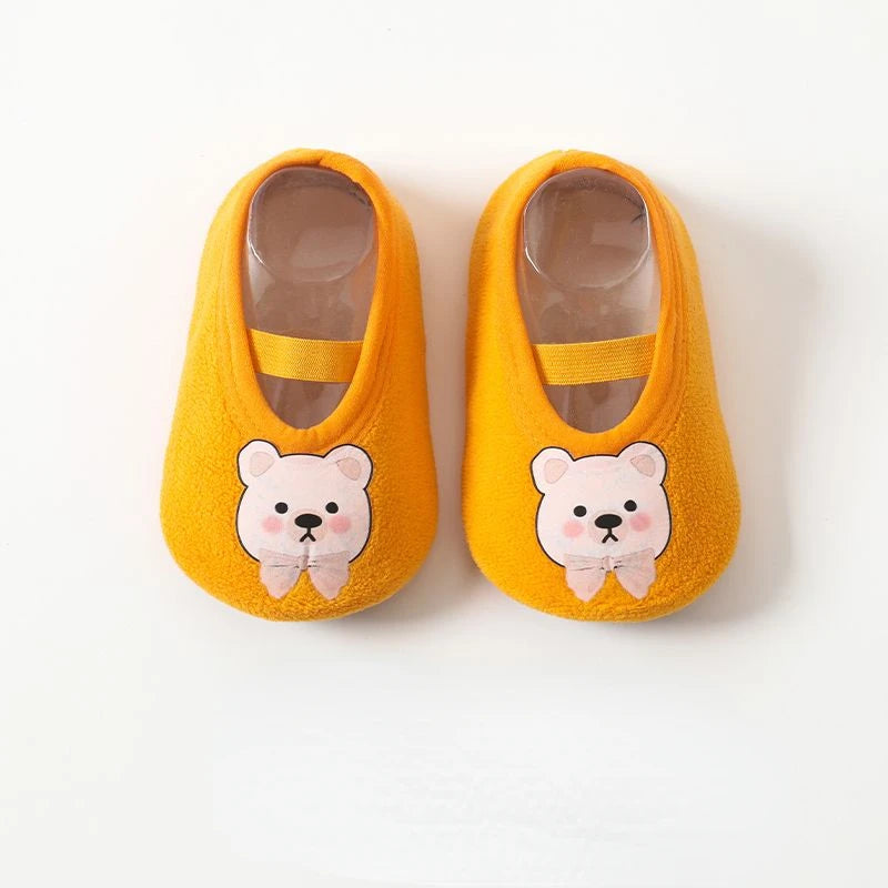 Children Anti-slip Shoes Newborn Baby Toddler Girls Cotton Non-slip Floor Socks Infant Boys Rubber Sole Cartoon Indoor Sneakers