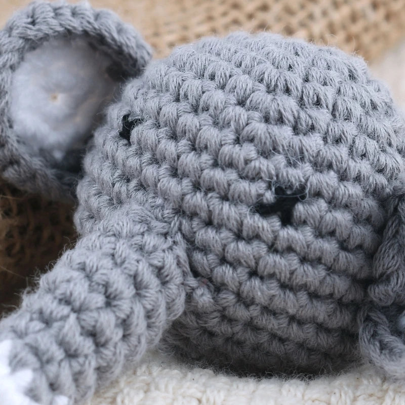 Handmade Crochet Bear Animal elephant Head Knitting Beads DIY Baby Pacifier Chain Chewable Accessories Newborn Teether Toy