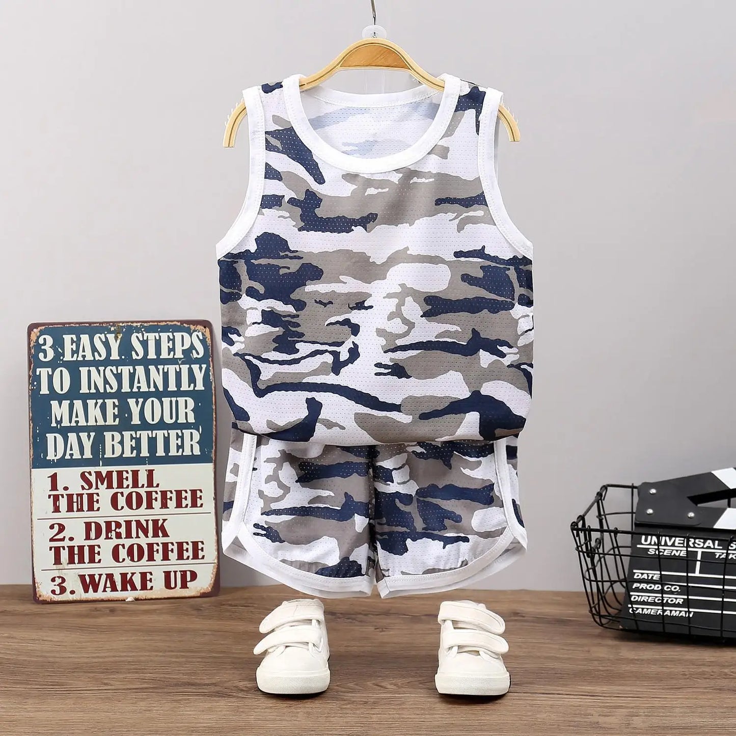 Summer New Boys Baby Sports Infant Clothing Set Kids Cotton Tracksuit Vest Shorts 2pcs Toddler Boy Sleeveless Clothes Suit