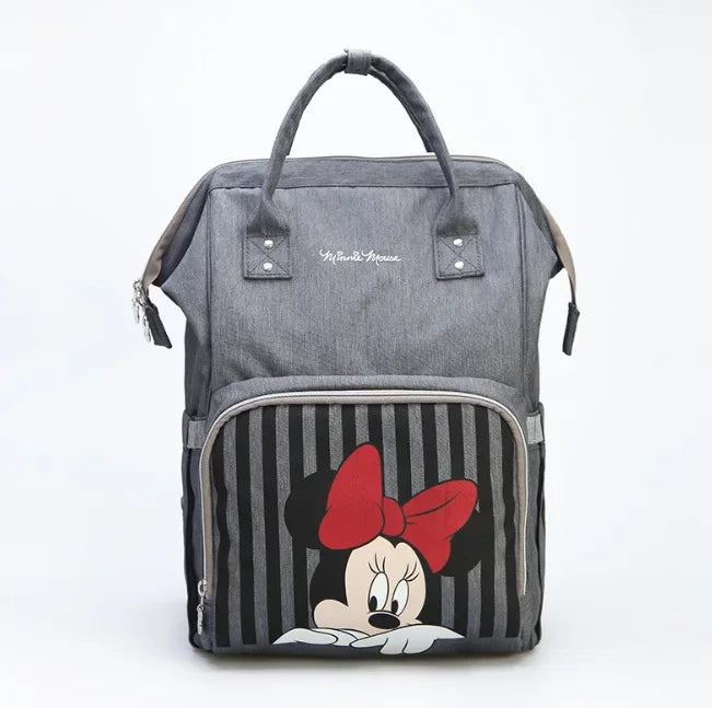 Disney Baby Diaper Backpack Moms Baby Nursing Bag Mother Maternity Nappy Changing Bag Travel Stroller USB Heating Mickey Series