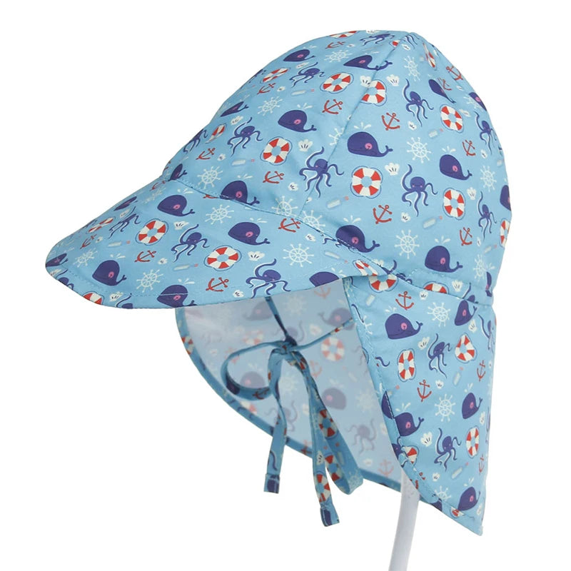 Brand Baby Kids Swimming Cap Summer Cartoon Sun Protection Beach Sun Hats Waterproof for Boys Girls Children Outdoor Hat