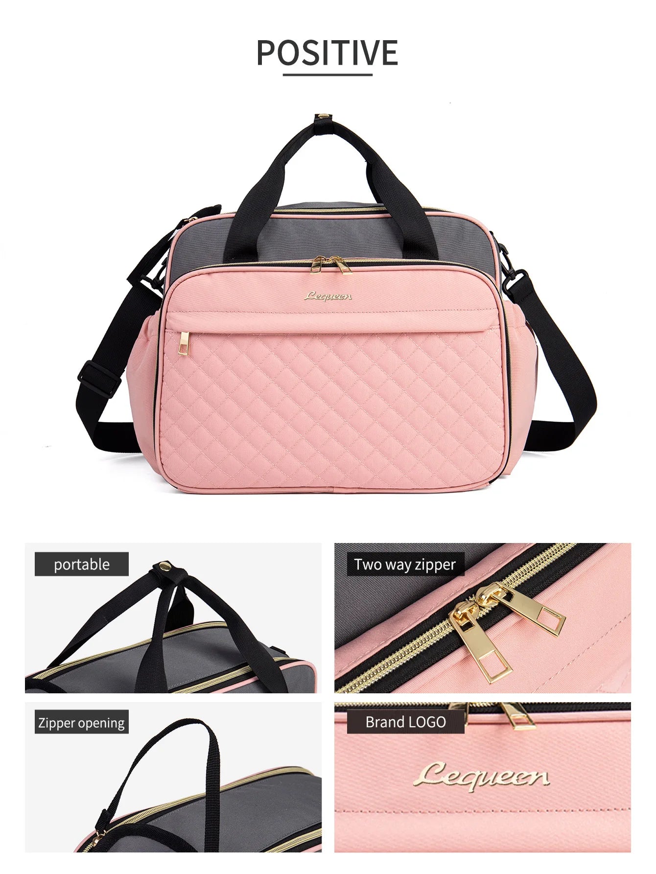 LEQUEEN Baby Diaper Bag Large Capacity Bag for Moms Baby Stroller Organizer Travel Mother Maternity Bags for Baby Women Handbag