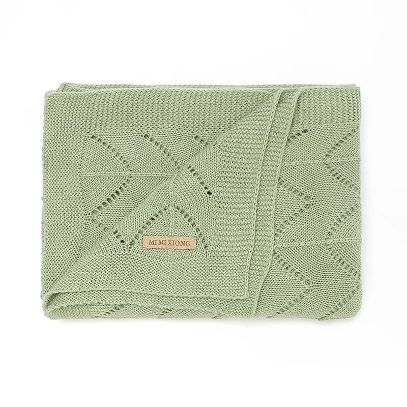 Baby Blankets Super Soft Newborn Boy Girl Cotton Knitted Stoller Nursery Swaddle Mat Toddler Infant Crib Cellular 100*80cm Quilt