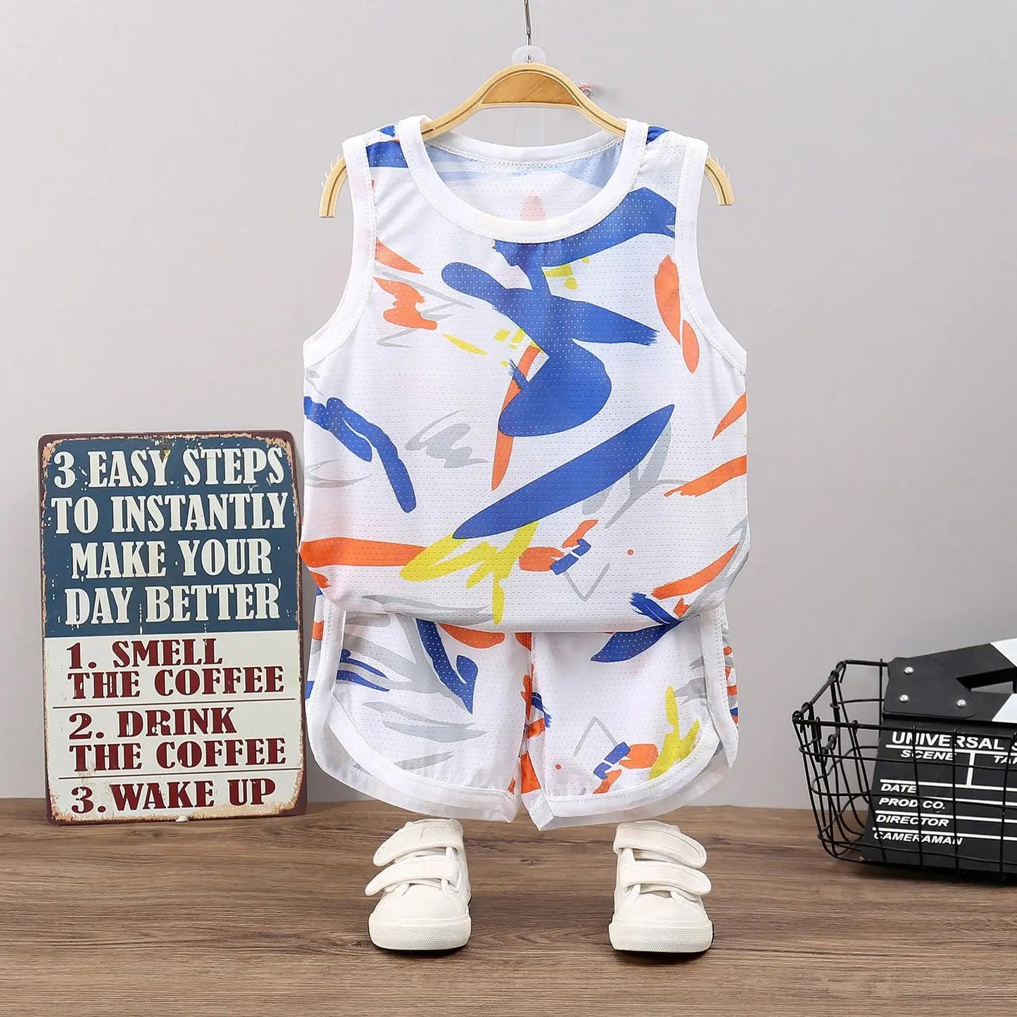 Summer New Boys Baby Sports Infant Clothing Set Kids Cotton Tracksuit Vest Shorts 2pcs Toddler Boy Sleeveless Clothes Suit