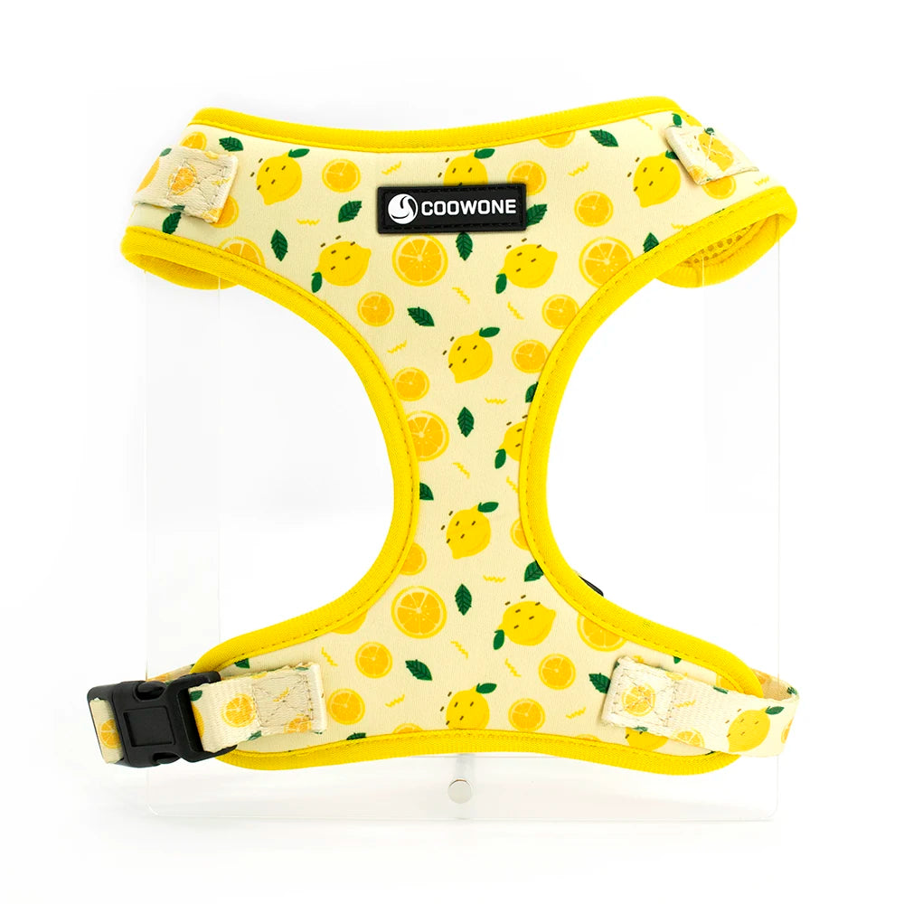Collarlogo Adjustable Pet Dog Collar Durable Soft Cute Creative Lemon Design Leash Neoprene Harness Poop Poo Bag Dispenser