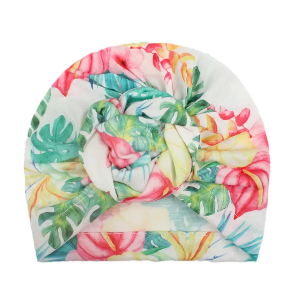 Cute 1PCS Knot Printed Flower Hedging Hat Newborn Infant Toddler Caps Turban Baby Girls Beanie Headwear Gifts Hair Accessories