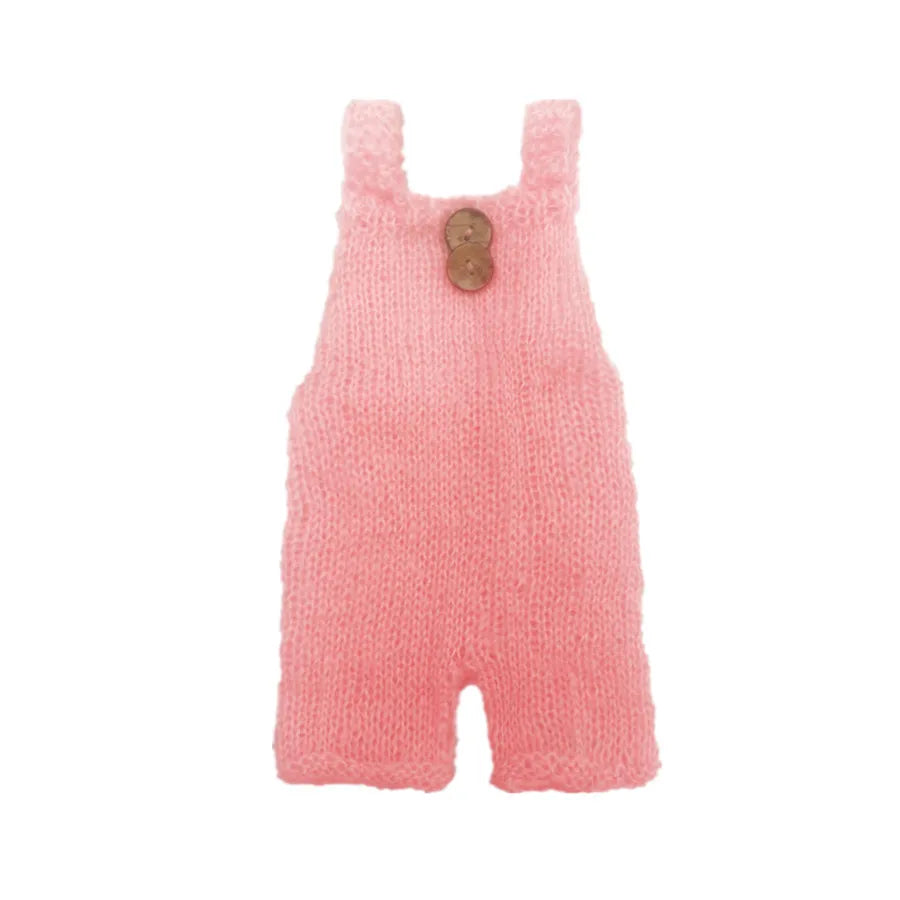 Newborn Photography Props Soft Mohair Baby Boy Girls Costume Handmade Knit Buttons Romper Outfit Baby Photo Props Accessories