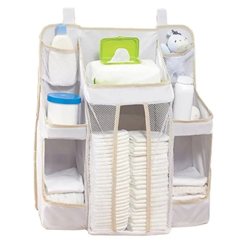 2024 New Baby Bed Diaper Hanging Holder Infant Bedding Nursing Storage Bag Crib Organizer