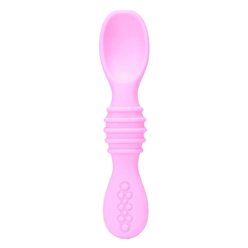 Baby Spoon Forks Set Food Grade Silicone Sticky Spoon Children Cutlery Training Spoon Kids Feeding Tableware Kitchen Accessories