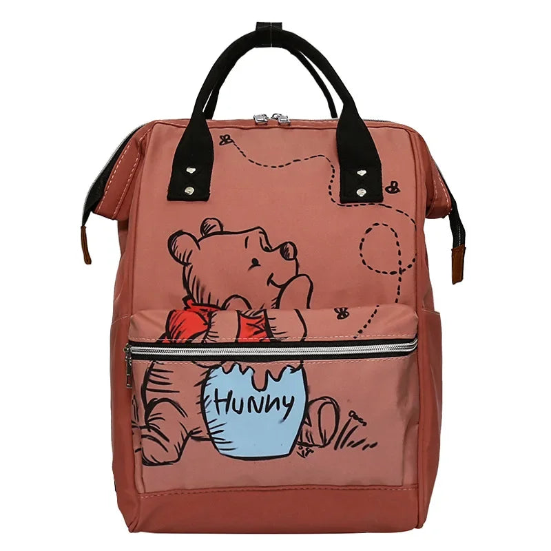 Disney Winnie The Pooh New Diaper Bag Backpack Cartoon Cute Mother and Baby Bag Large Capacity Lightweight Travel Mommy Bag