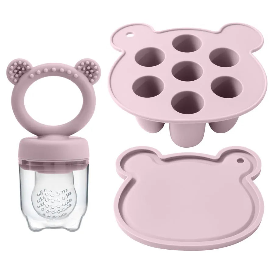 Cute Baby Fruit and Vegetable Teether Toy Food Supplement Bite Le Silicone Baby Feeding Tableware Ice Cream Mold Baby Stuff