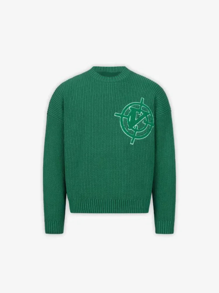 Fshion Letter Printed O Neck Knitted Sweater Men's Casual Loose Long Sleeve Solid Warm Pullover Jumpers Autumn Trendy Male Tops