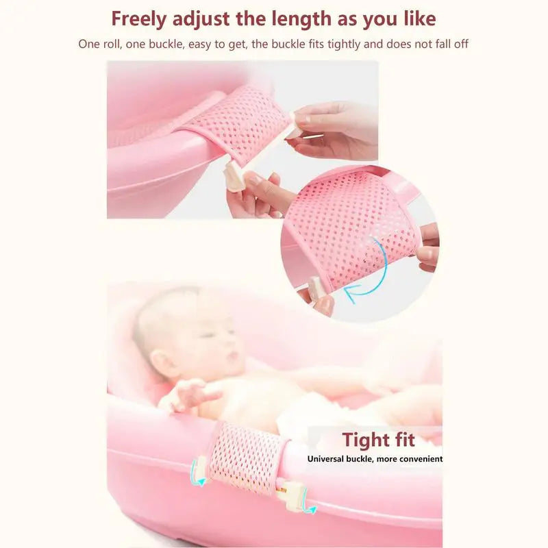Children Bath Shower Cradle Bed Seat mat Adjustable Cross-shaped Anti-slip Newborn Bath Net Bathtub Pad Protector Accessories