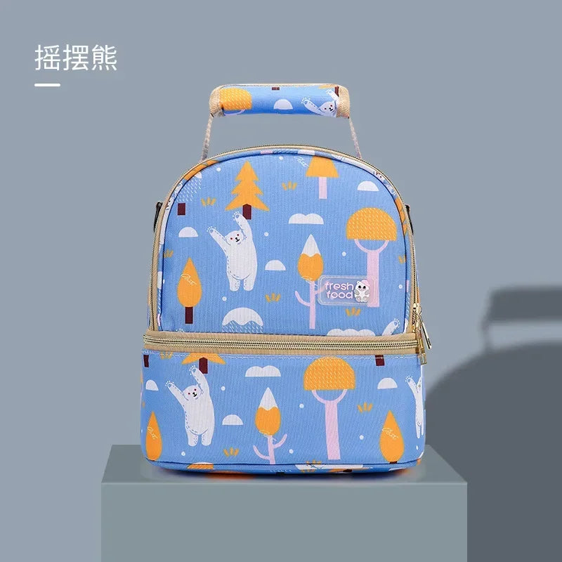 Thermal Insulation Bag Double-deck High-capacity Backpack Multifunction Diaper Bags Baby Bottle Outdoors Portable Mummy Bag