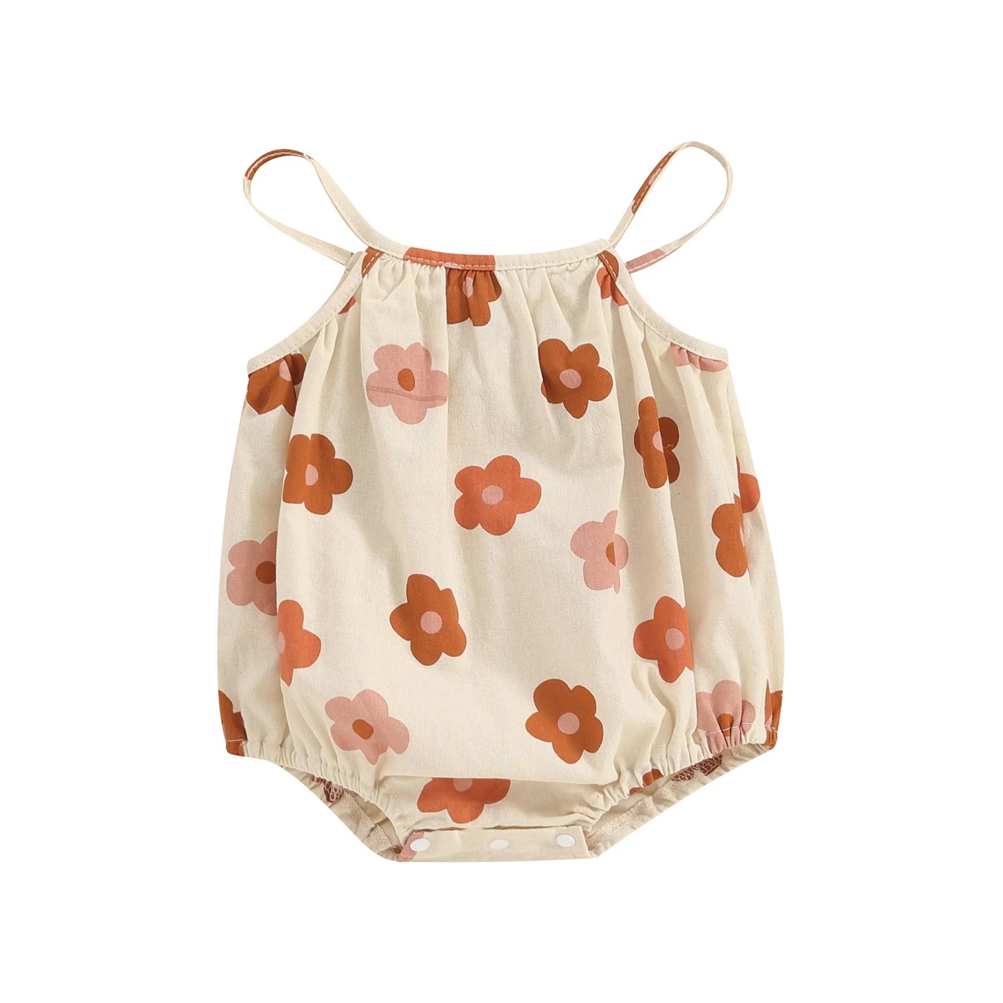 Baby Clothing New Born Girl Sleeveless Romper Summer Floral Print Bandage Jumpsuit for Newborn Toddler Cute Clothes