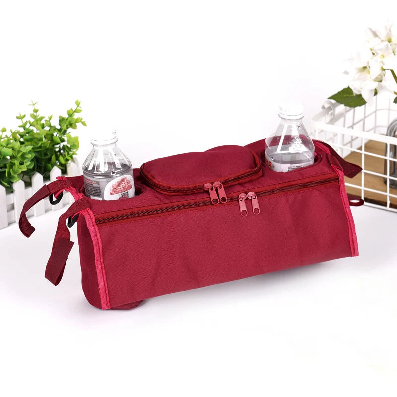 Stroller Organizer with Insulated Cup Holder By Detachable Phone Bag Shoulder Strap Fits for Stroller Baby Stroller Accessories