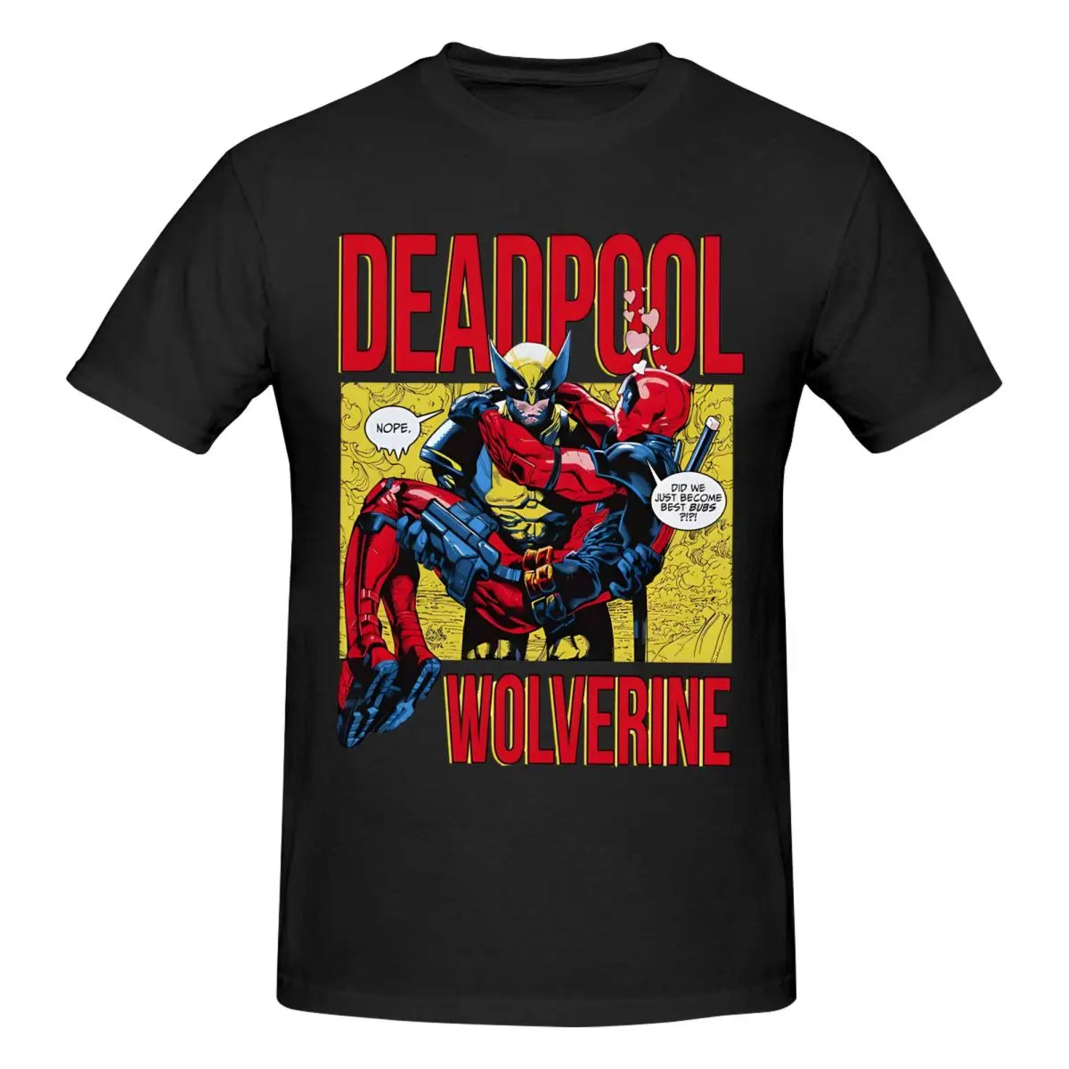 Besties Men's T Shirt Marvel X-man Deadpool & Wolverine Awesome Tees Short Sleeve Crew Neck T-Shirt Cotton Gift Idea Clothing