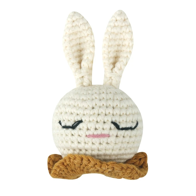 Handmade Crochet Bear Animal elephant Head Knitting Beads DIY Baby Pacifier Chain Chewable Accessories Newborn Teether Toy