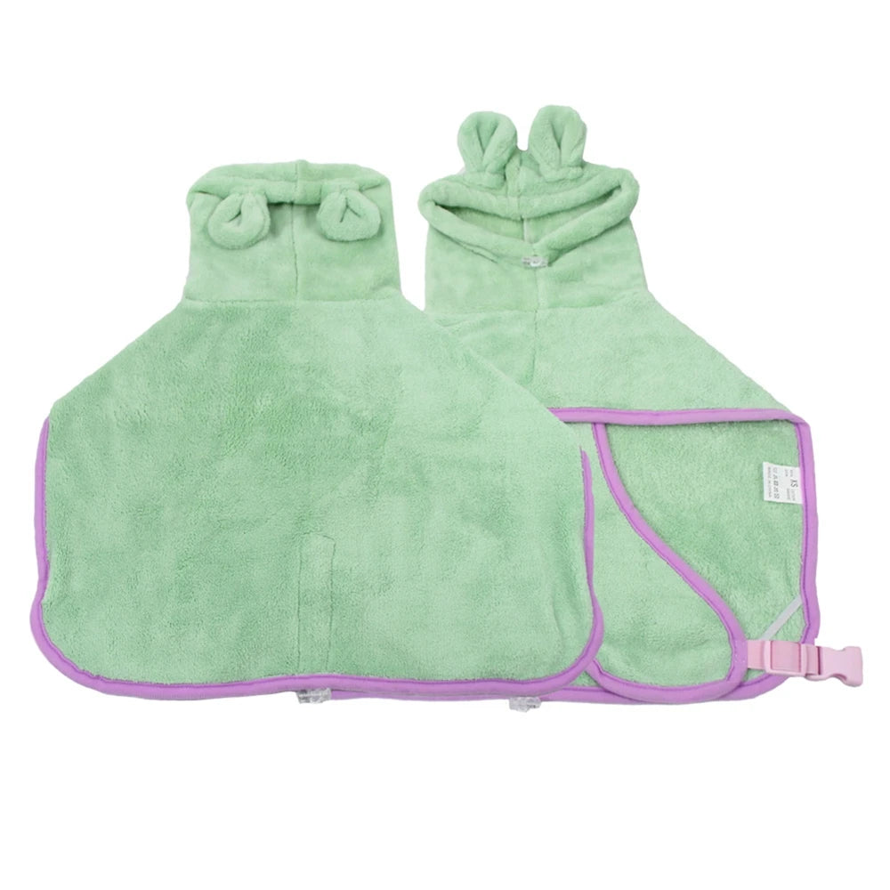 Cute Dog Bathrobe Pet Drying Coat Clothes Microfiber Absorbent Beach Towel For Dogs Cats Fast Dry Dog Fast Drying Hooded Jacket