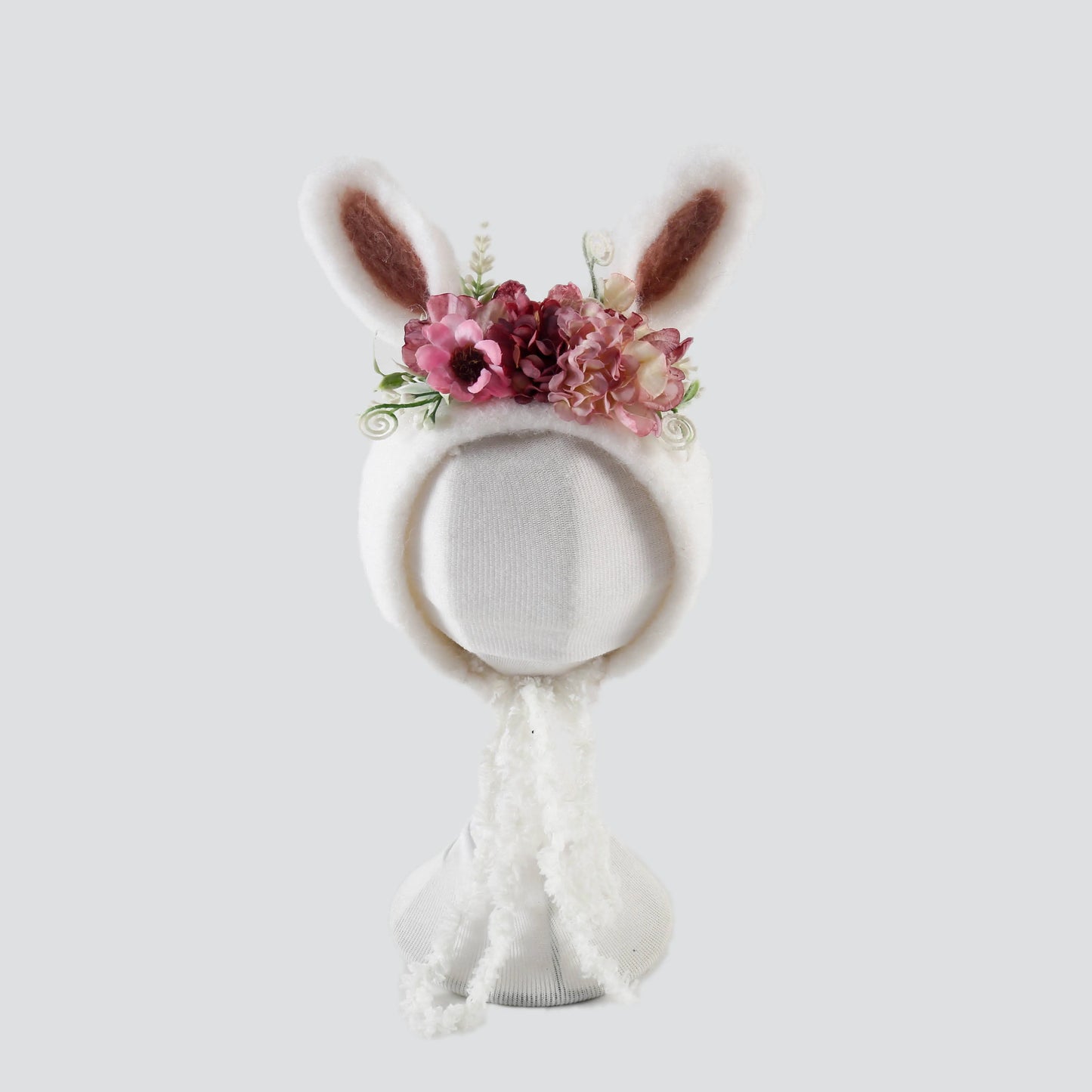 Newborn Wool Felt Deer Bonnet Girl Baby Flower Hat Newborn Photography Props Boy Baby Reindeer Hat Photo Shoot