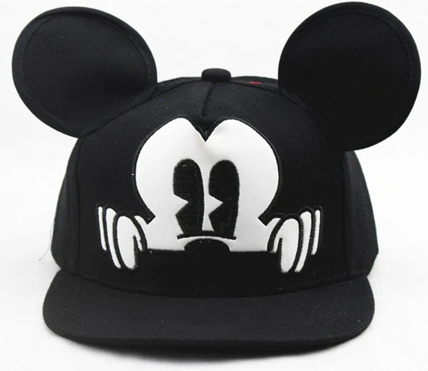 Disney Mickey Mouse Hat Cartoon Cute Big Ear Embroidered Baseball Hat Boys Girls Hip Hop Breathable Cap Adjustable Birthday Gift