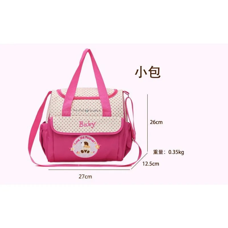 Cartoon Five-Piece Suit Mommy Bag Large-Capacity Wholesale Mom Bag Baby Outing Travel Handheld Crossbody Mother Baby Bag
