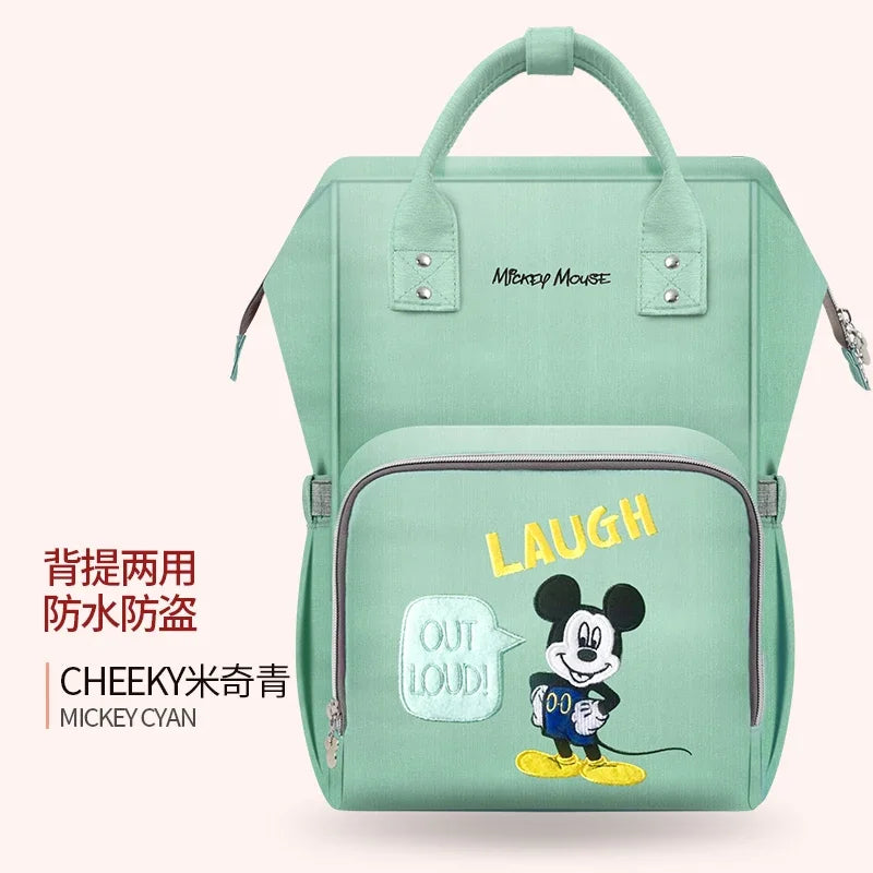 Disney Baby Diaper Backpack Moms Baby Nursing Bag Mother Maternity Nappy Changing Bag Travel Stroller USB Heating Mickey Series