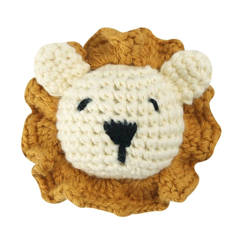 Handmade Crochet Bear Animal elephant Head Knitting Beads DIY Baby Pacifier Chain Chewable Accessories Newborn Teether Toy