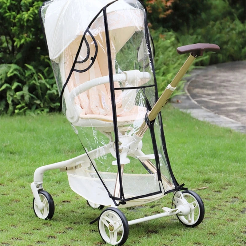 EVA Baby Stroller Accessories Waterproof Rain Cover Transparent Wind Dust Shield Zipper Open For Pushchairs