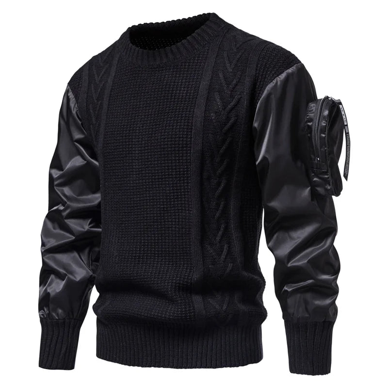 Army Sweater Men Tactical Military Outdoor Patchwork Arm Pocket Designer Pullover Jumper Sweaters Mens Jersey Hombre Streetwear