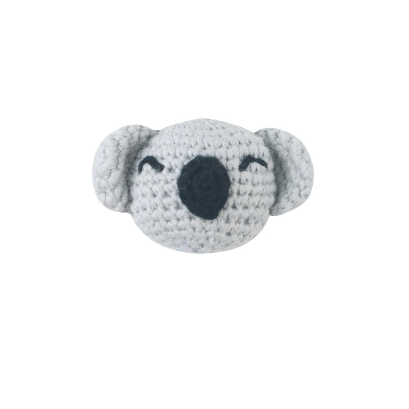 Handmade Crochet Bear Animal elephant Head Knitting Beads DIY Baby Pacifier Chain Chewable Accessories Newborn Teether Toy