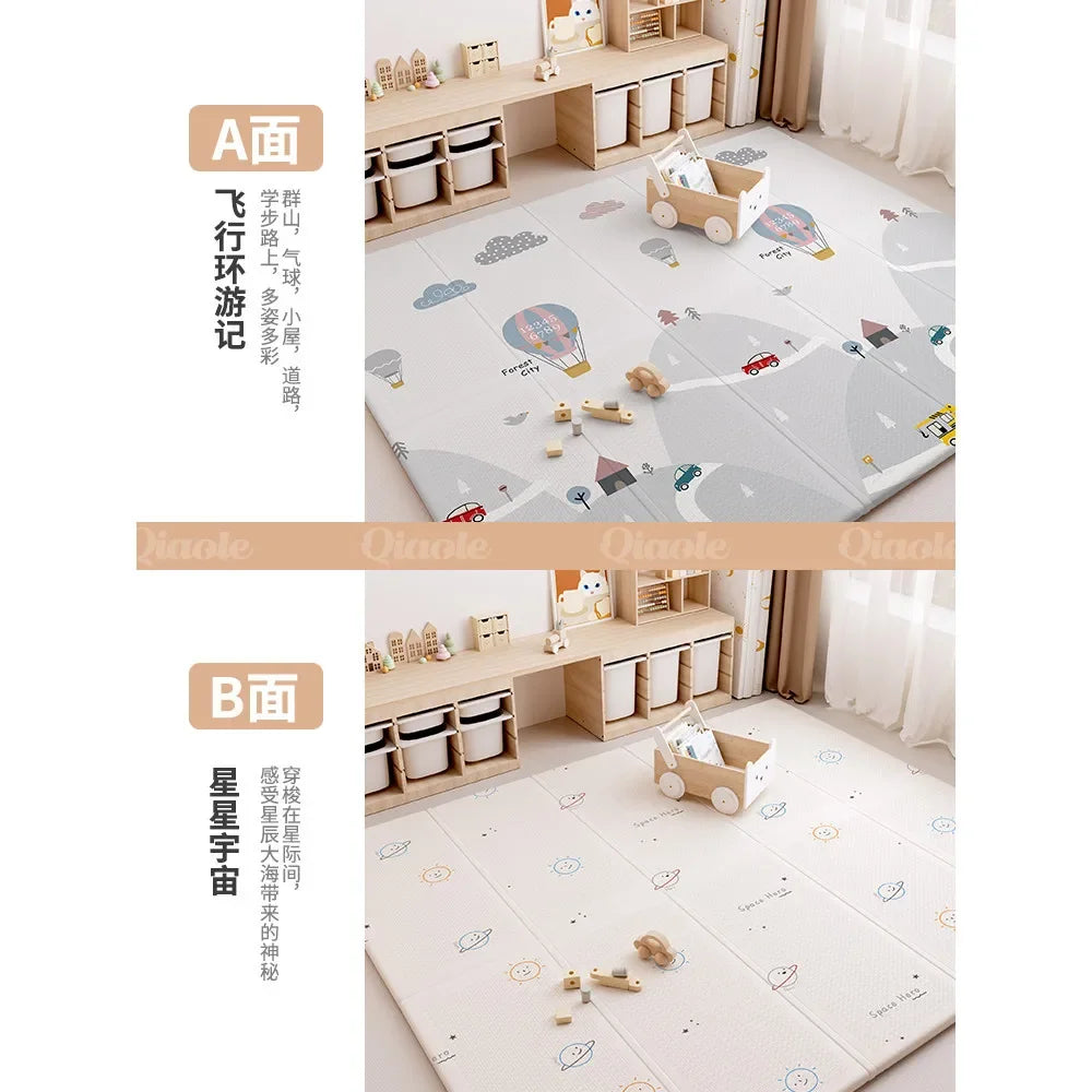 Baby Play Mat, Foldable & Waterproof Play Mat for Floor, Reversible Foam Playmat for Babies and Toddlers Infants, Crawling Mat