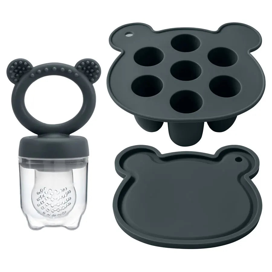 Cute Baby Fruit and Vegetable Teether Toy Food Supplement Bite Le Silicone Baby Feeding Tableware Ice Cream Mold Baby Stuff