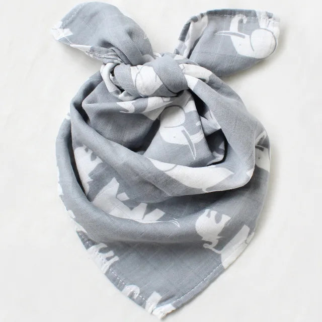 Cotton Baby Swaddle Newborn Muslin Swaddle Blanket for Girls & Boys Soft Baby Bath Towel Cute Infants Baby Bibs