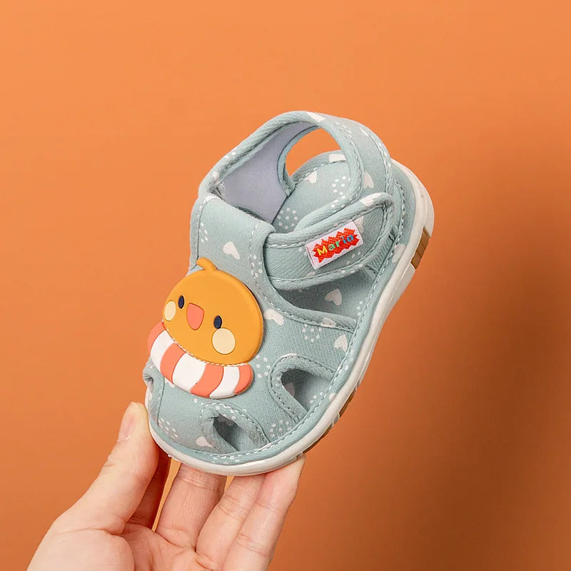 Baby Cartoon Shoes for 0-3 Years Old Bibi Sound Toddler Sandals First Walker Spring Autumn Soft Sole Slippers Infant Supplies