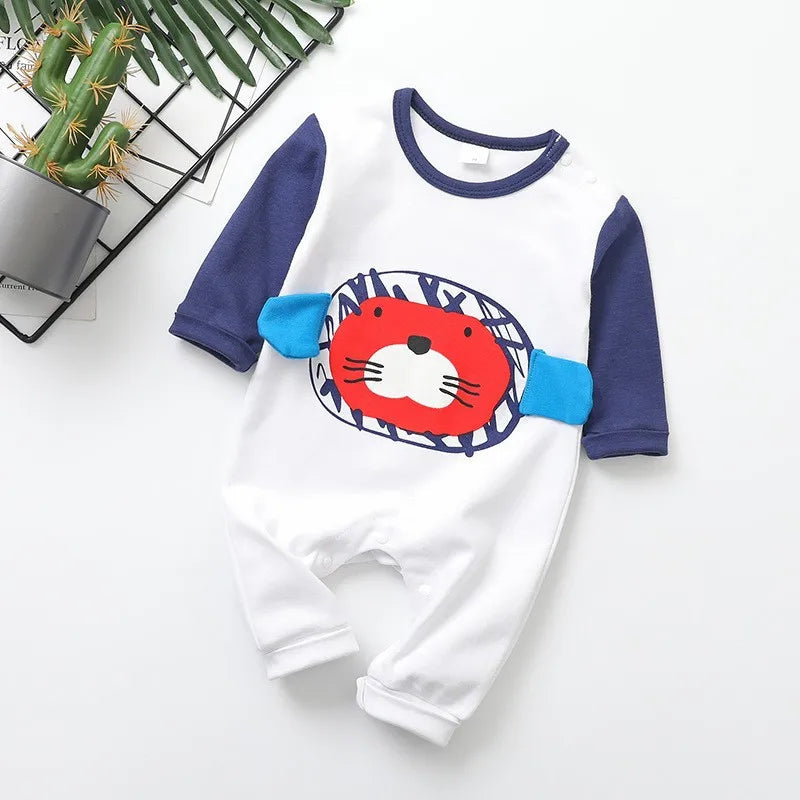Newborn Baby Spring Autumn Romoers Long Sleeve Ha Clothes Baby Boys Girl New Year Costume For Baby Dinosaur Print Baby Clothes