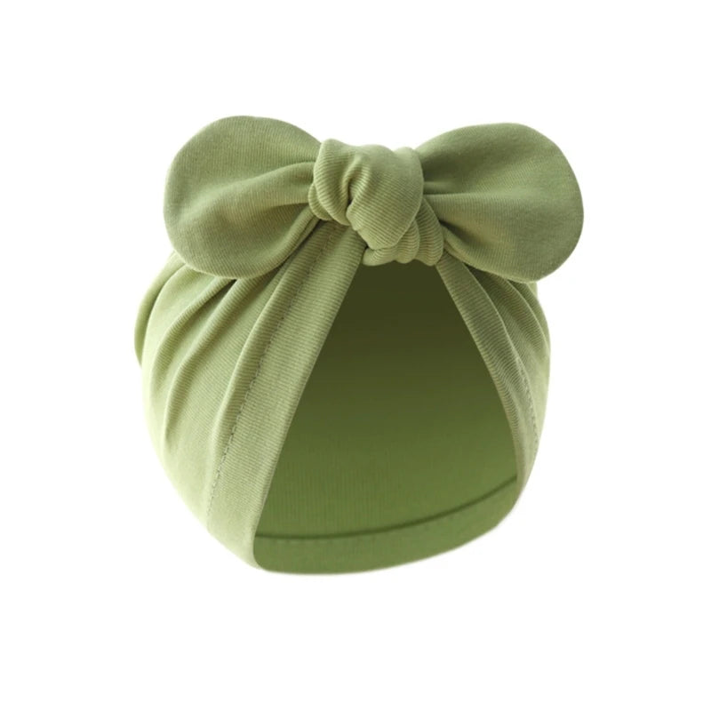 Infant Beanie Hat Baby Turban Hat Big Bow Bone-less Hat Soft Headwear for Babies 0-12M Girl Boys Breathable Hospital Hat
