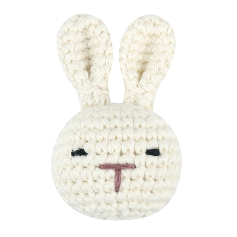 Handmade Crochet Bear Animal elephant Head Knitting Beads DIY Baby Pacifier Chain Chewable Accessories Newborn Teether Toy