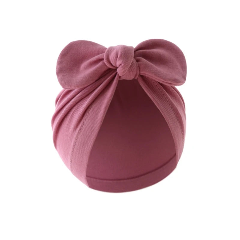 Infant Beanie Hat Baby Turban Hat Big Bow Bone-less Hat Soft Headwear for Babies 0-12M Girl Boys Breathable Hospital Hat