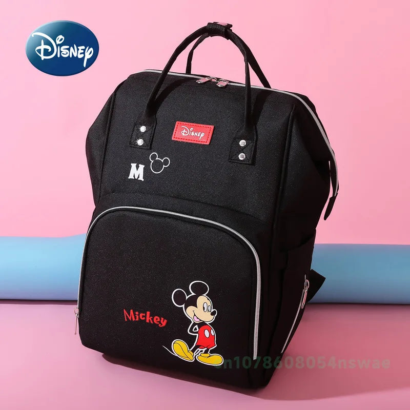 Disney's New Diaper Bag Backpack Luxury Brand Fashion Baby Bag Cartoon Cute Baby Diaper Bag Large Capacity Multi Function